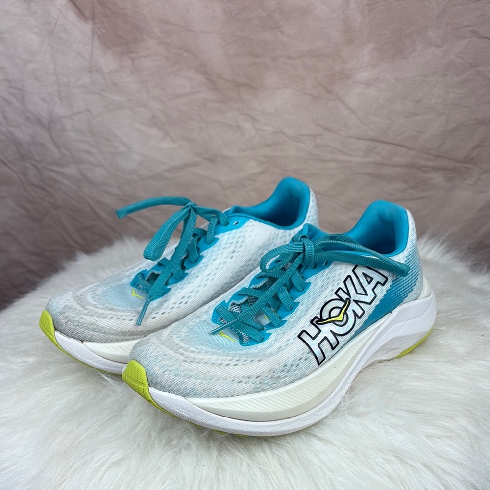 Hoka White and Blue Athletic Shoes